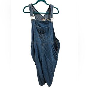 Y2K 90’s Faded Glory Women’s Blue Denim Overalls ~ Size 22W ~ 100% Cotton